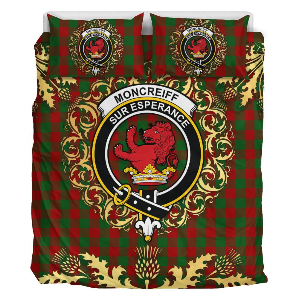 Moncrieff 02 Tartan Crest Bedding Set - Golden Thistle Style