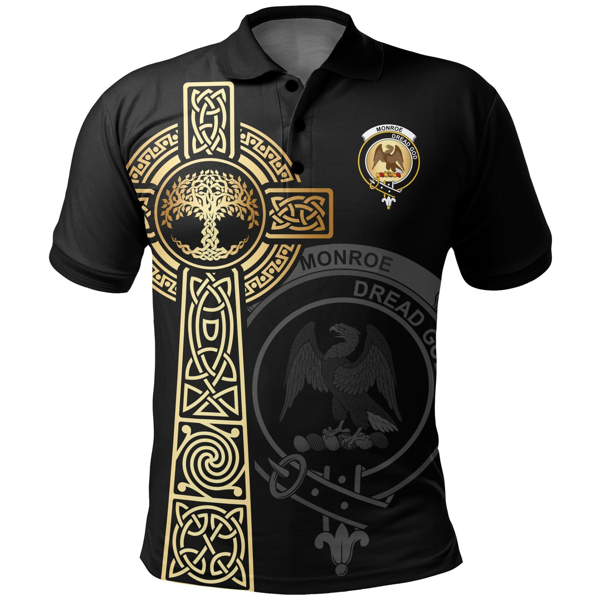 Monroe Clan Unisex Polo Shirt - Celtic Tree Of Life