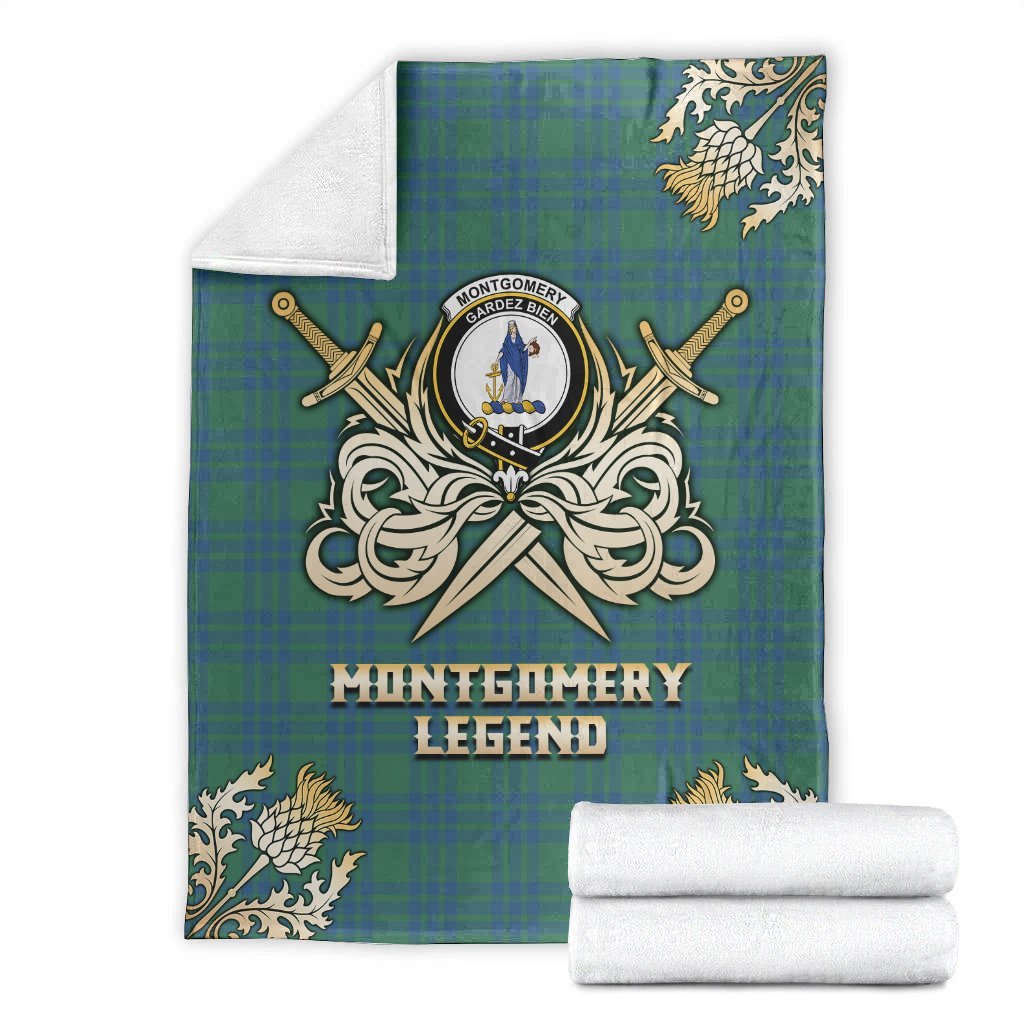 Montgomery Ancient Tartan Gold Courage Symbol Blanket