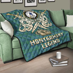 Montgomery Ancient Tartan Crest Legend Gold Royal Premium Quilt