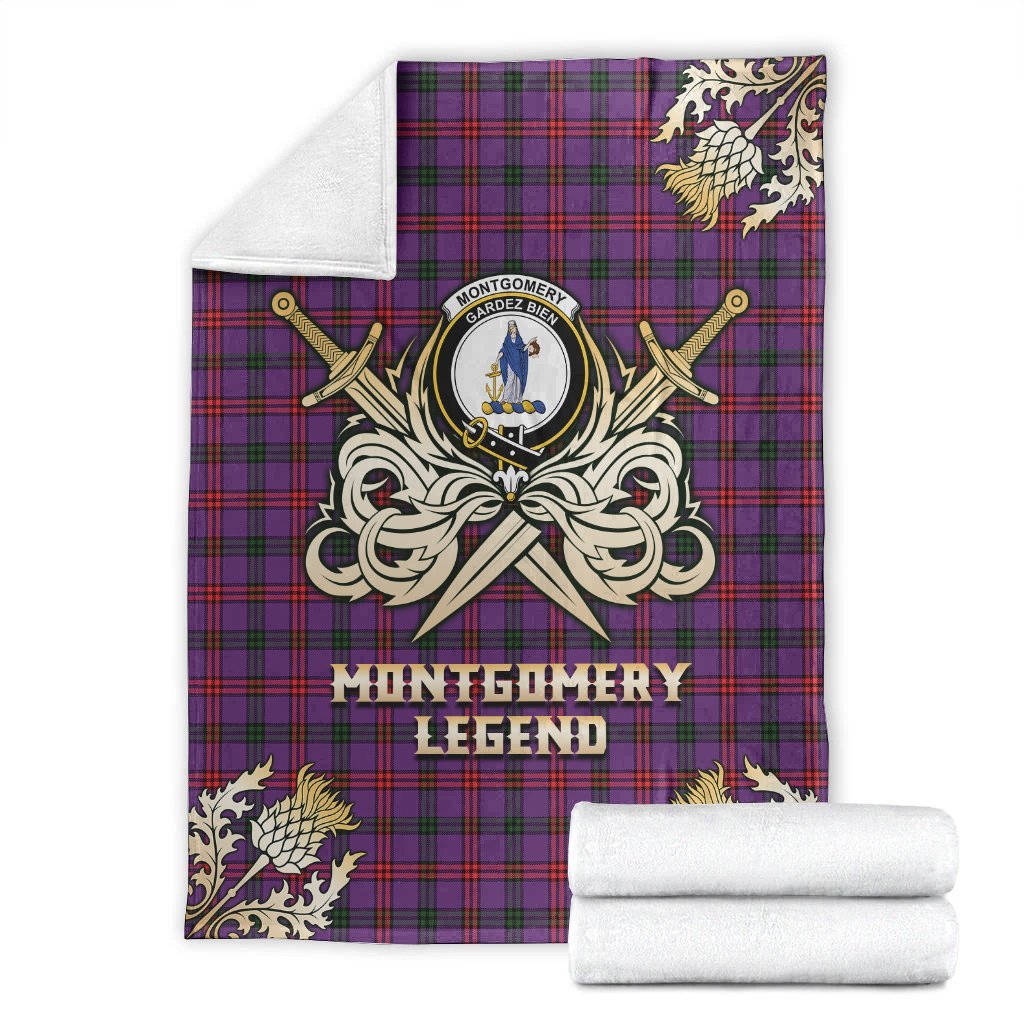Montgomery Modern Tartan Gold Courage Symbol Blanket