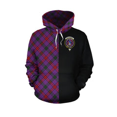 Montgomery Modern Tartan Hoodie Half of Me - Cross Style