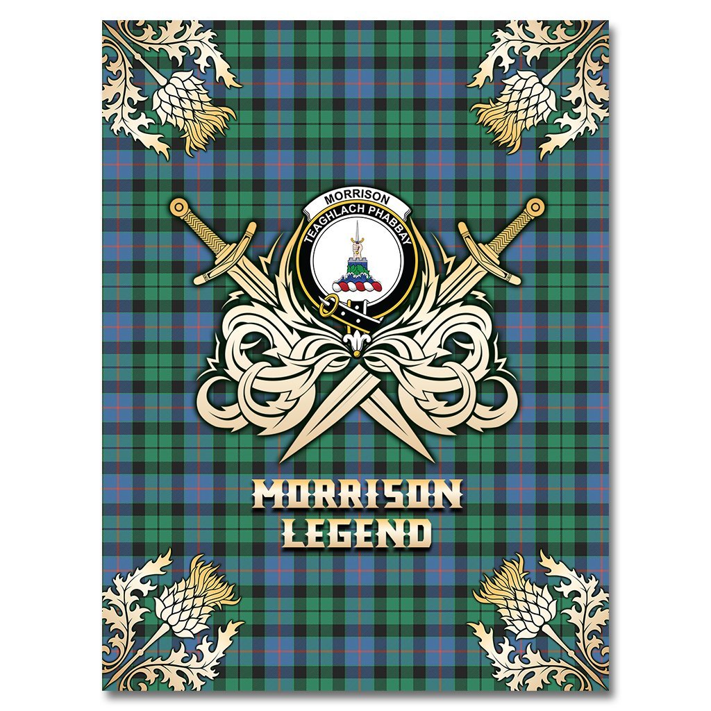 Morrison Ancient Tartan Gold Courage Symbol Blanket