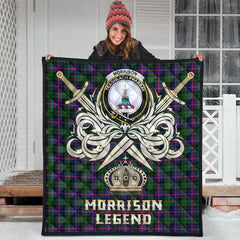 Morrison Modern Tartan Crest Legend Gold Royal Premium Quilt