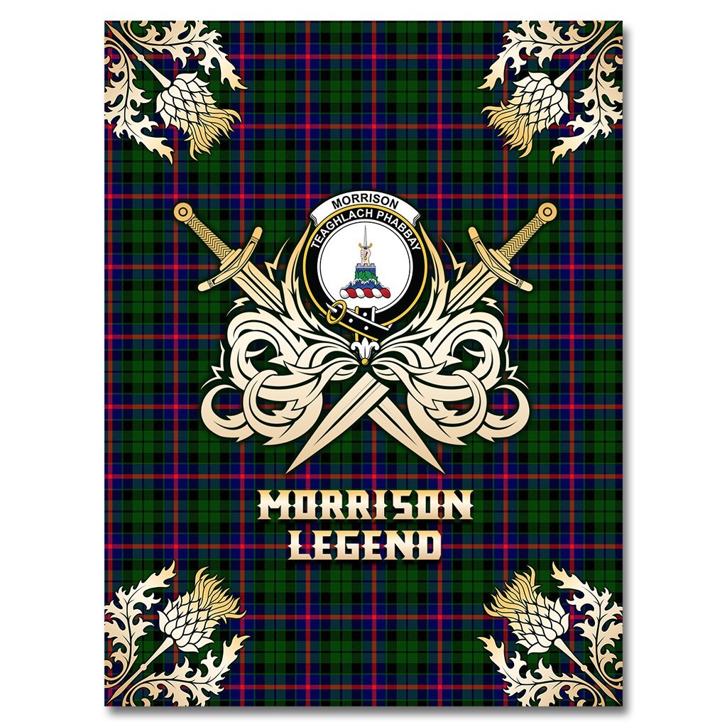 Morrison Modern Tartan Gold Courage Symbol Blanket