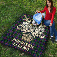 Morrison Modern Tartan Crest Legend Gold Royal Premium Quilt