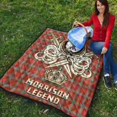 Morrison Red Ancient Tartan Crest Legend Gold Royal Premium Quilt