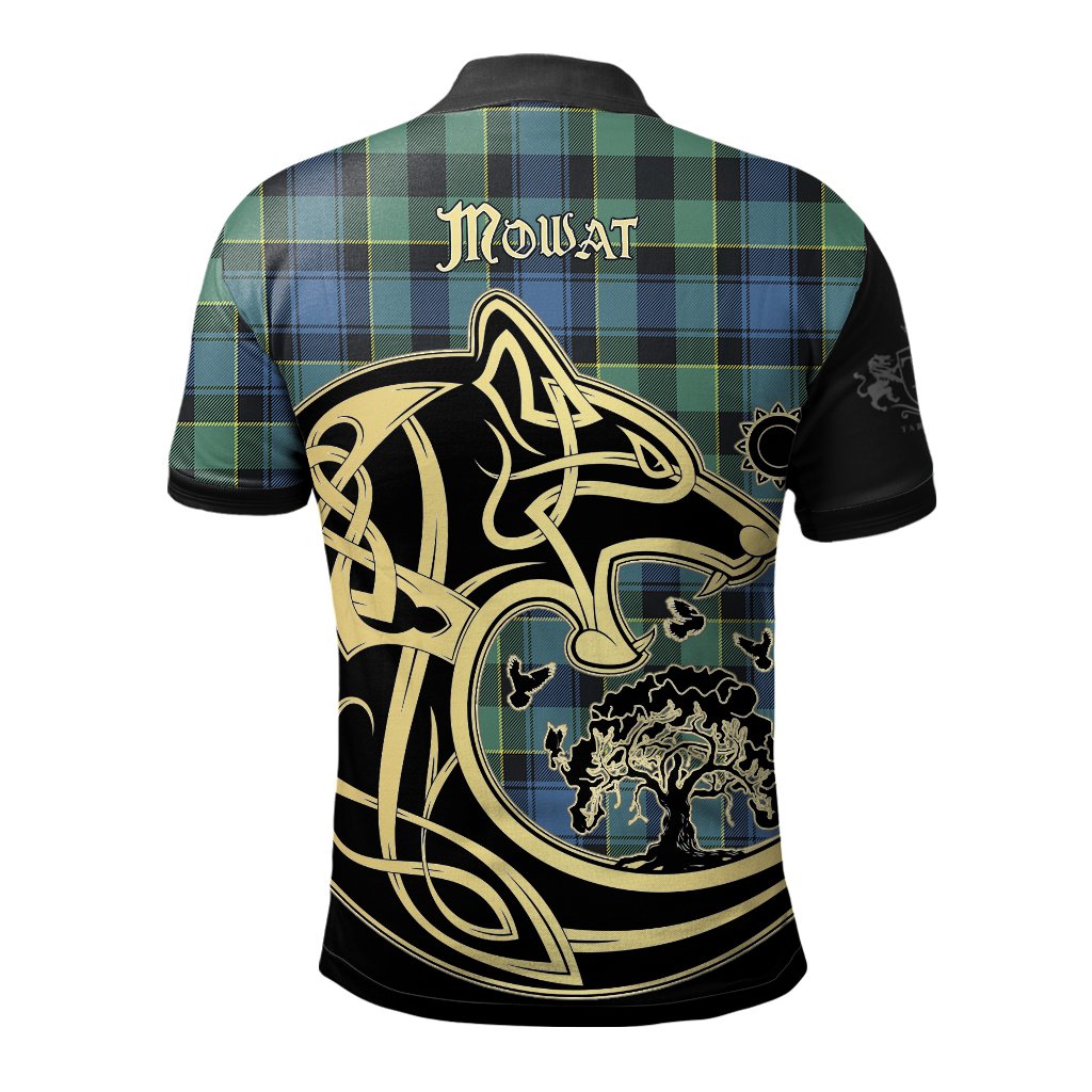 Mowat Tartan Polo Shirt Viking Wolf