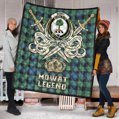 Mowat Tartan Crest Legend Gold Royal Premium Quilt