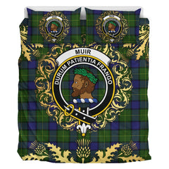 Muir - Moore Tartan Crest Bedding Set - Golden Thistle Style