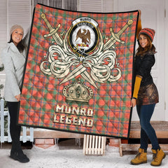 Munro Ancient Tartan Crest Legend Gold Royal Premium Quilt