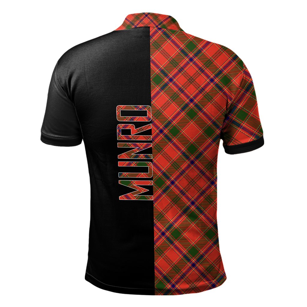 Munro Modern Tartan Polo Shirt Half of Me - Cross Style