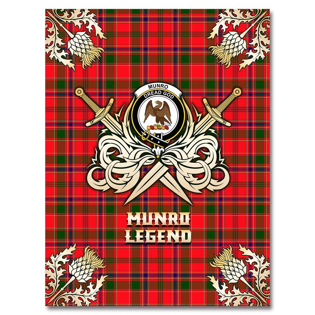 Munro Modern Tartan Gold Courage Symbol Blanket