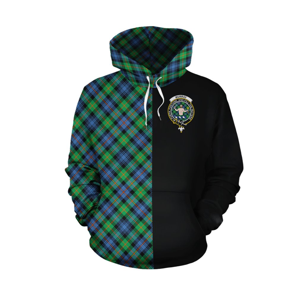 Murray of Atholl Ancient Tartan Hoodie Half of Me - Cross Style