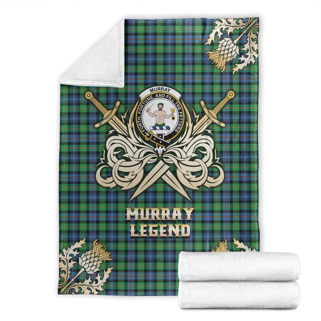 Murray of Atholl Ancient Tartan Gold Courage Symbol Blanket