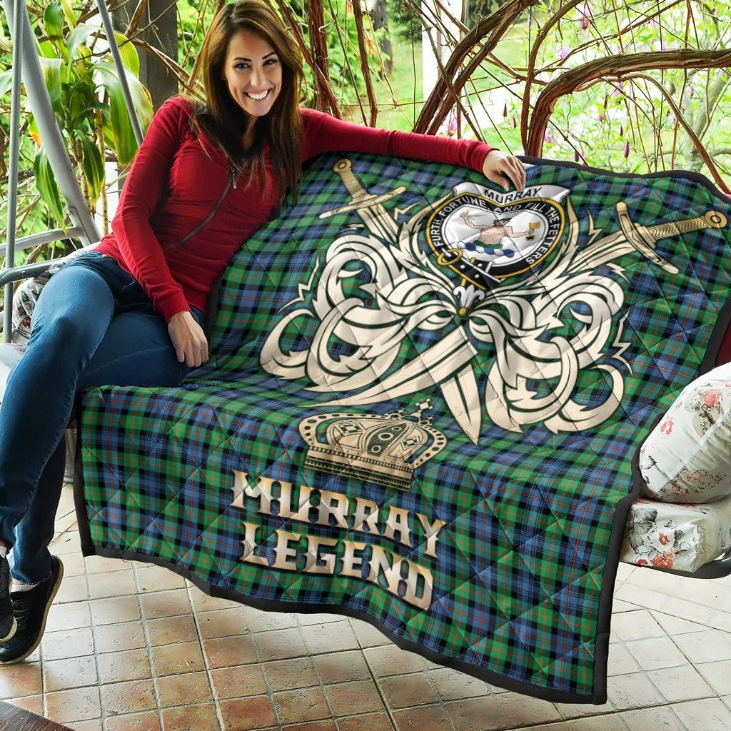 Murray of Atholl Ancient Tartan Crest Legend Gold Royal Premium Quilt