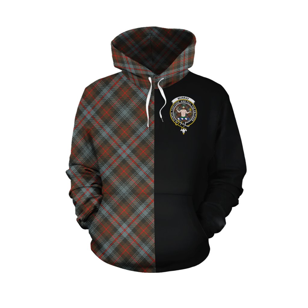 Murray of Atholl Weathered Tartan Hoodie Half of Me - Cross Style