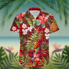 Murray (of Dysart) Tartan Hawaiian Shirt Hibiscus, Coconut, Parrot, Pineapple - Tropical Garden Shirt
