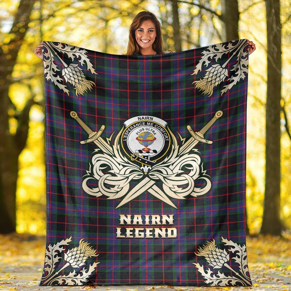 Nairn Tartan Gold Courage Symbol Blanket