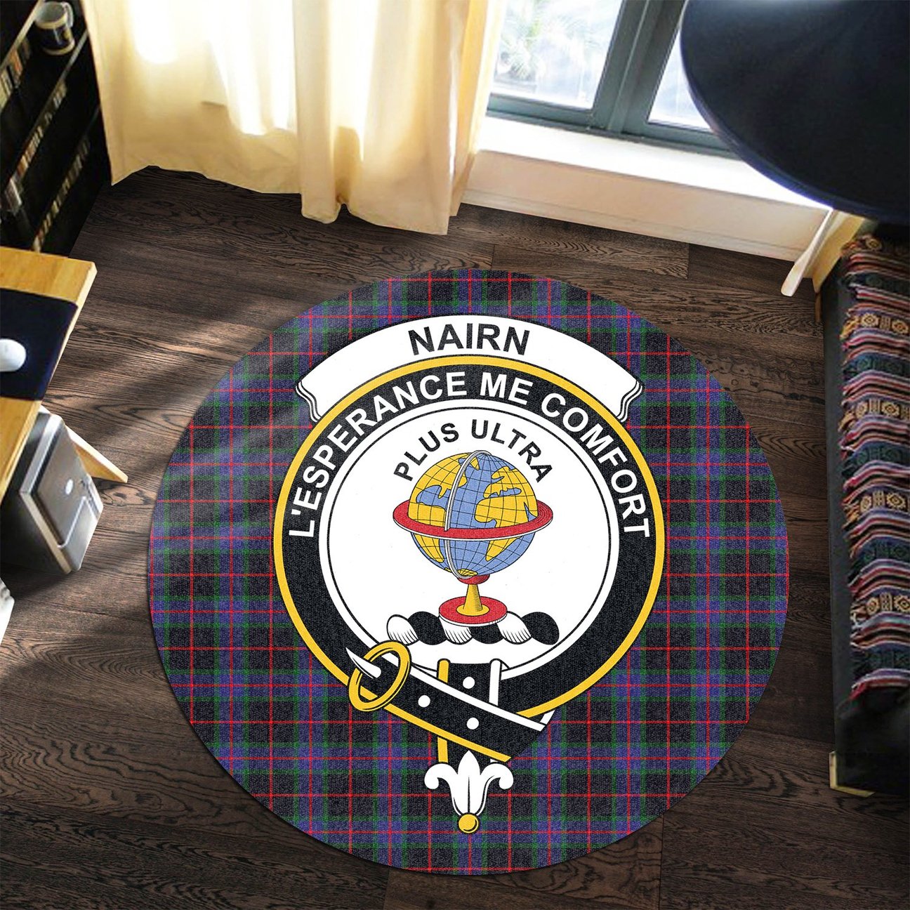 Nairn Tartan Crest Round Rug