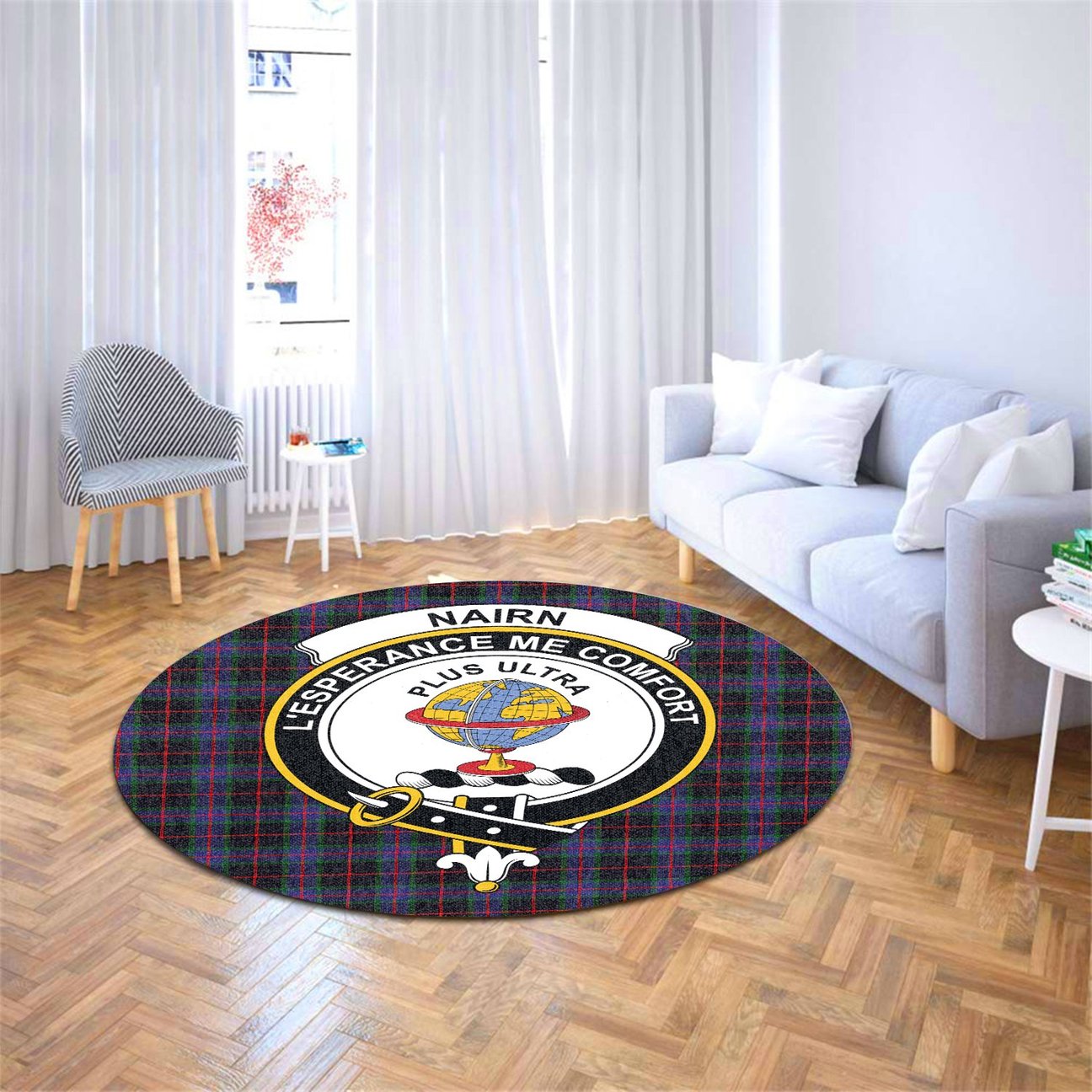 Nairn Tartan Crest Round Rug