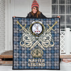 Napier Modern Tartan Crest Legend Gold Royal Premium Quilt