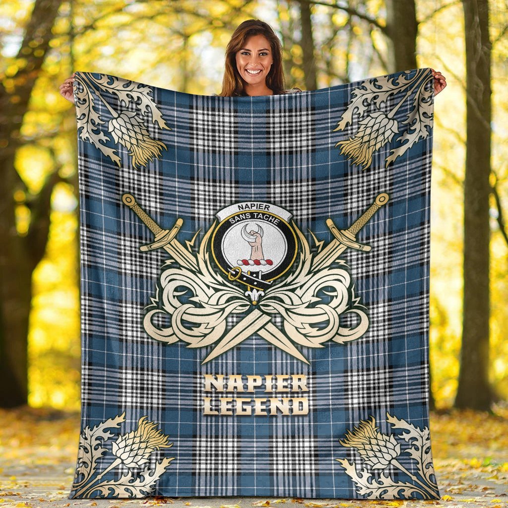 Napier Modern Tartan Gold Courage Symbol Blanket