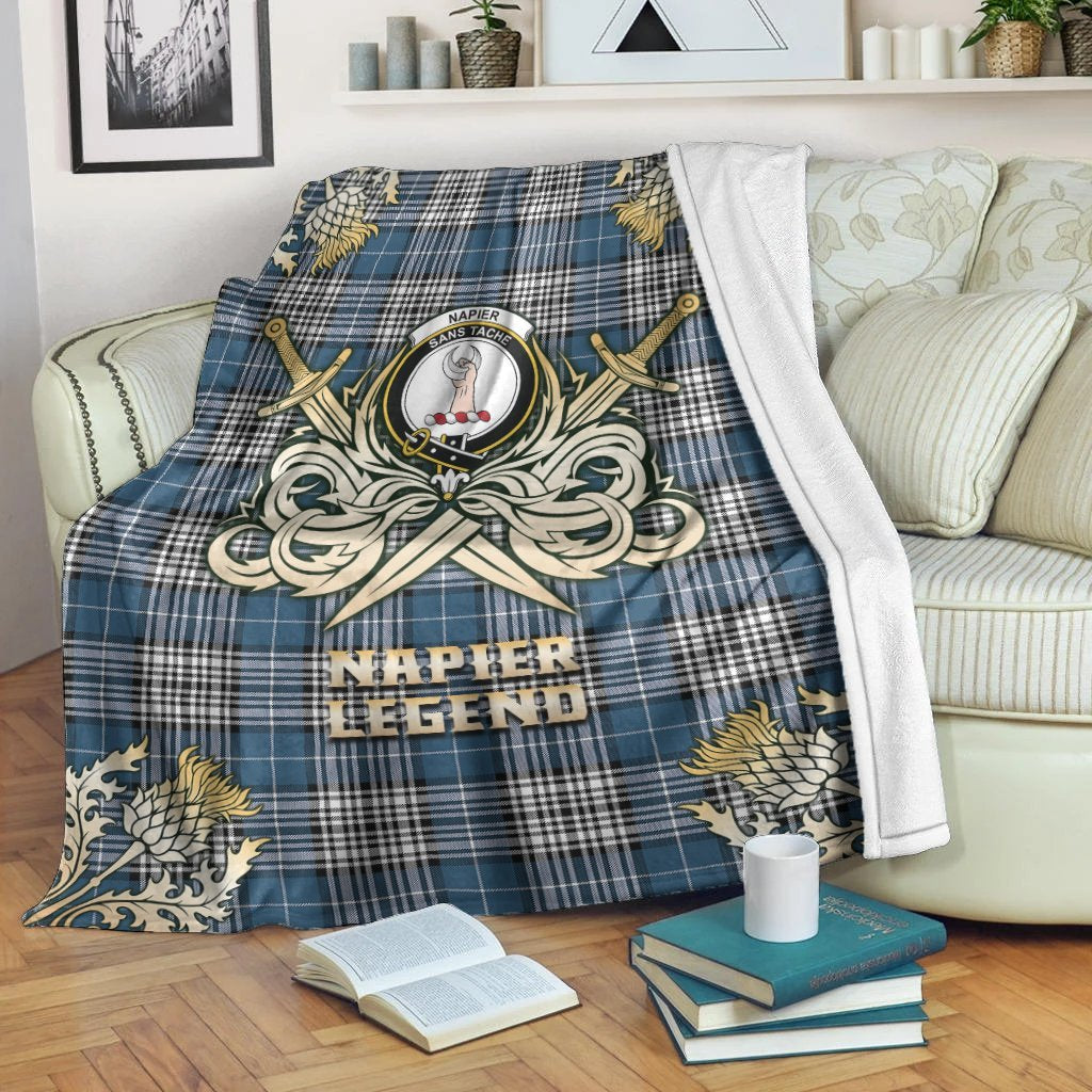Napier Modern Tartan Gold Courage Symbol Blanket
