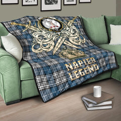 Napier Modern Tartan Crest Legend Gold Royal Premium Quilt
