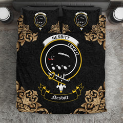 Nesbitt (or Nisbet) Crest Black Bedding Set