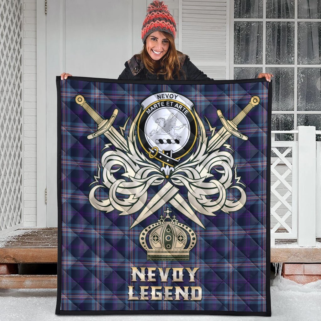 Nevoy Tartan Crest Legend Gold Royal Premium Quilt