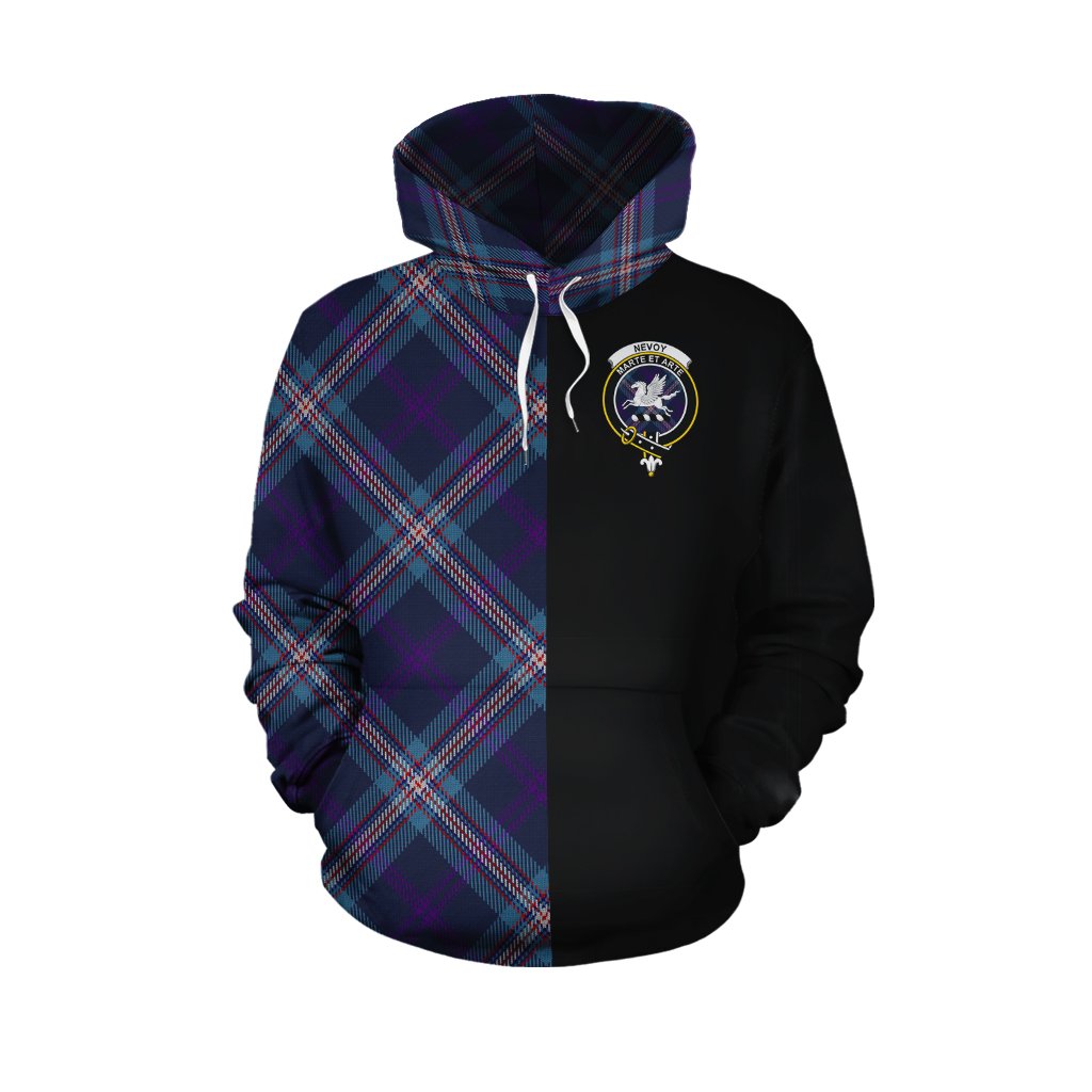 Nevoy Tartan Hoodie Half of Me - Cross Style