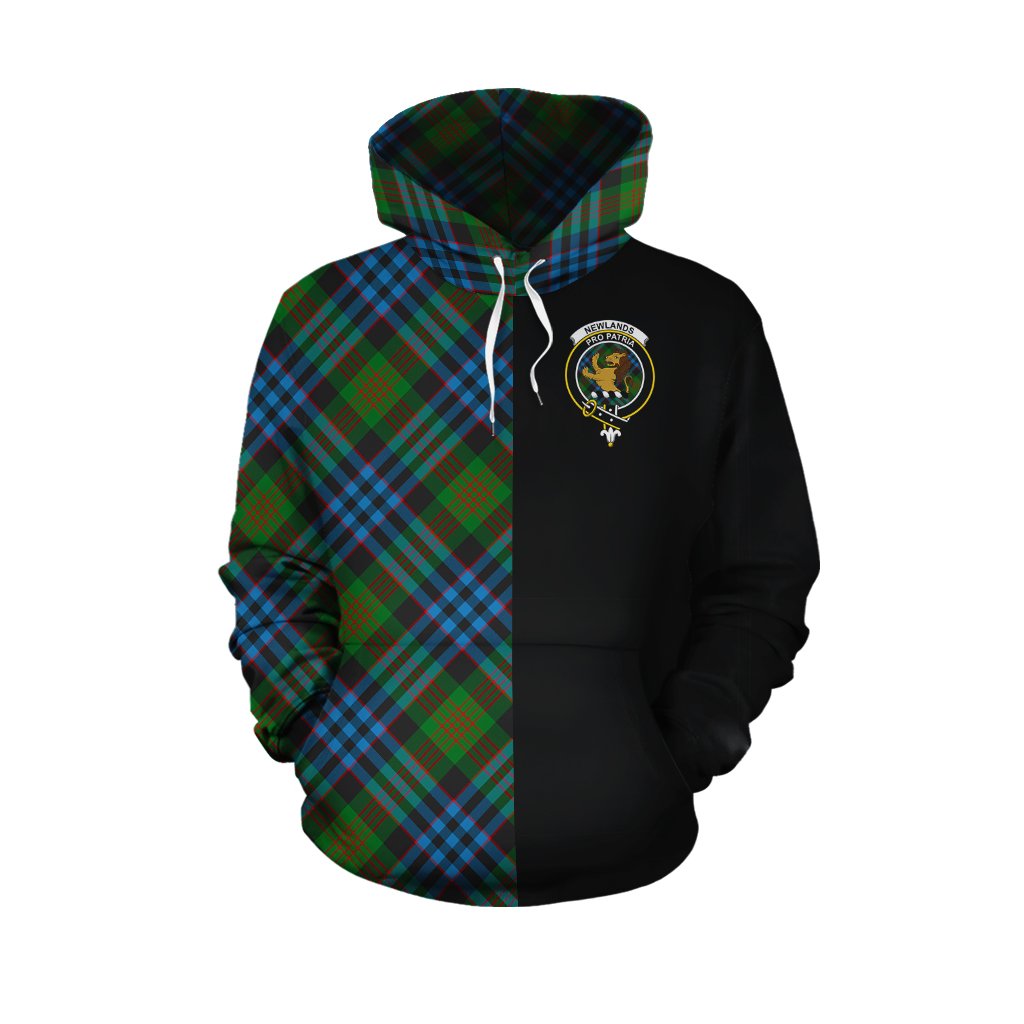 Newlands of Lauriston Tartan Hoodie Half of Me - Cross Style