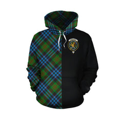 Newlands of Lauriston Tartan Hoodie Half of Me - Cross Style