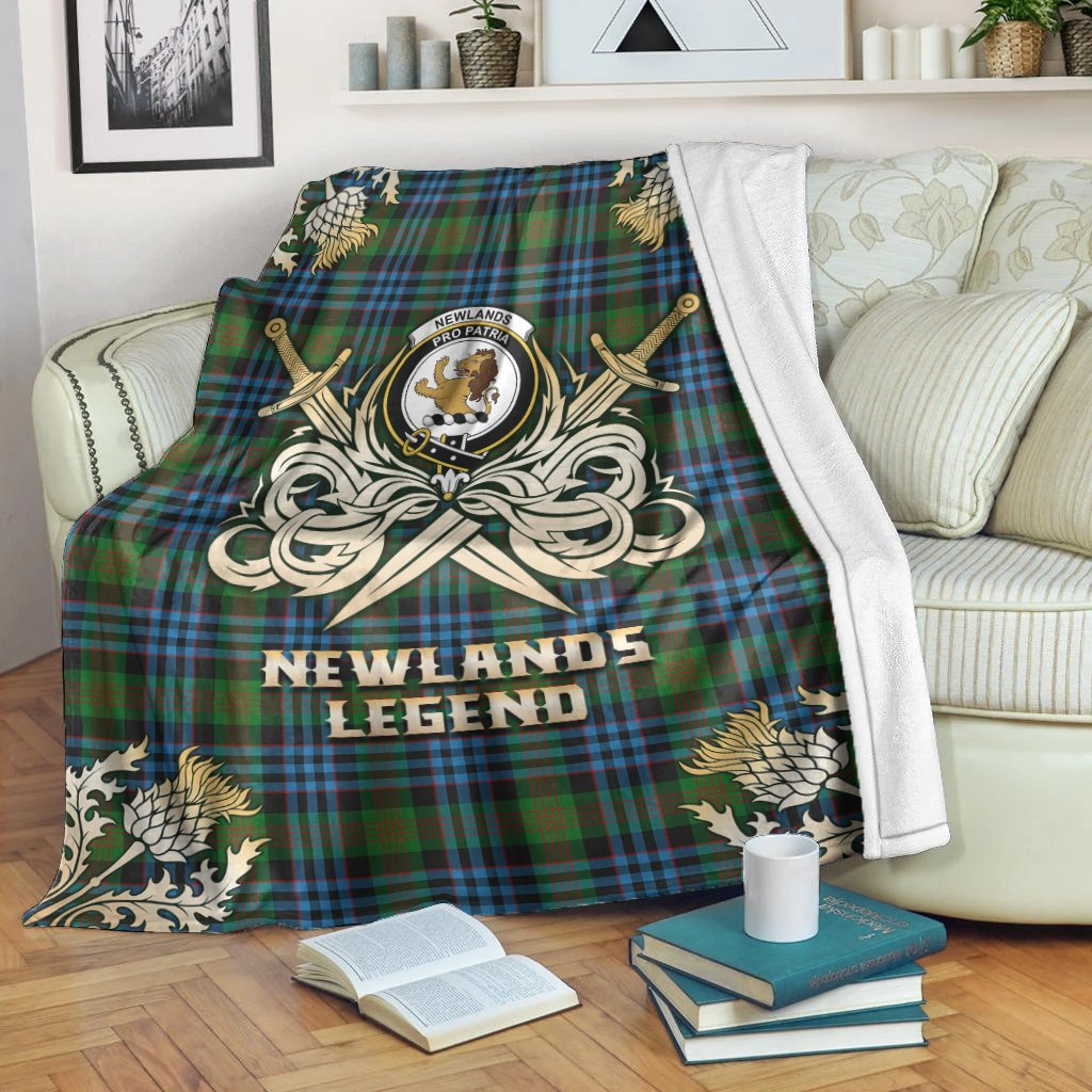 Newlands of Lauriston Tartan Gold Courage Symbol Blanket