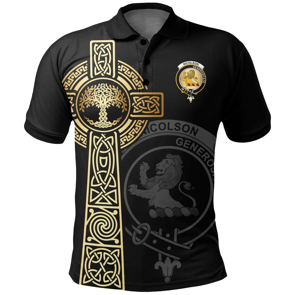 Nicolson Clan Unisex Polo Shirt - Celtic Tree Of Life