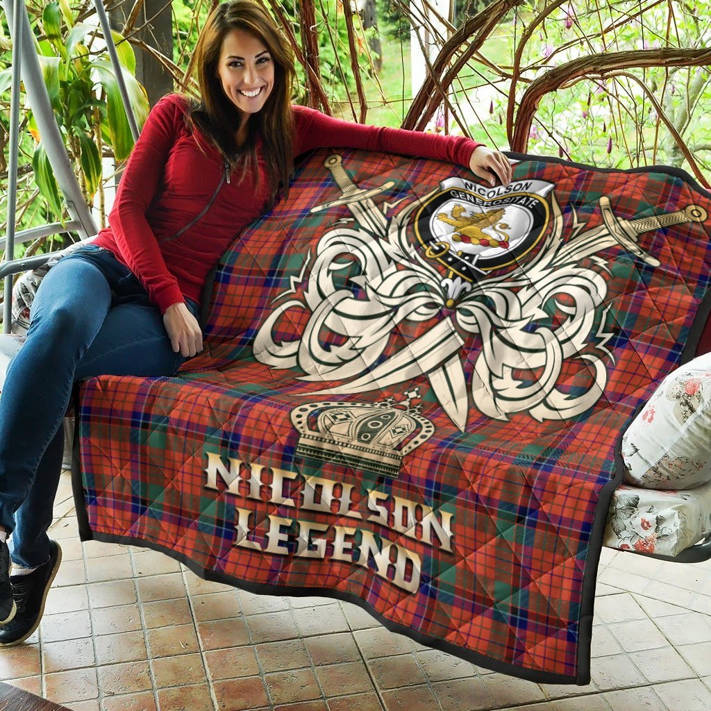 Nicolson Ancient Tartan Crest Legend Gold Royal Premium Quilt