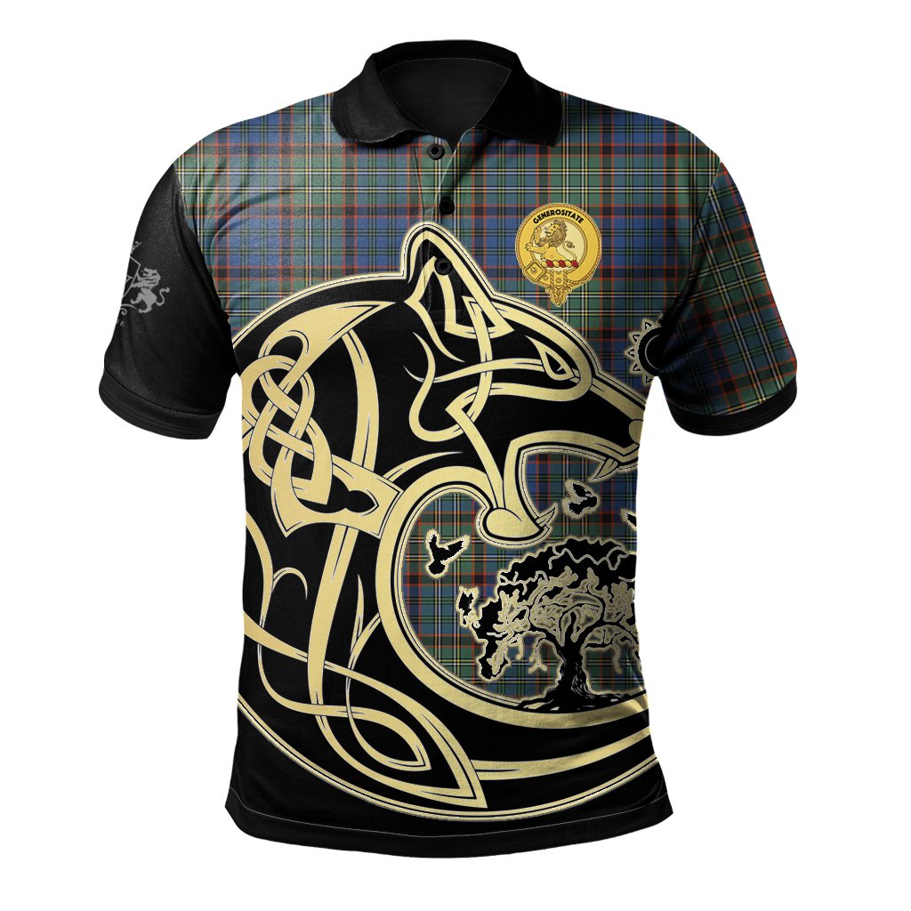Nicolson Hunting Ancient Tartan Polo Shirt Viking Wolf
