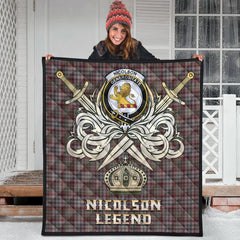 Nicolson Hunting Weathered Tartan Crest Legend Gold Royal Premium Quilt
