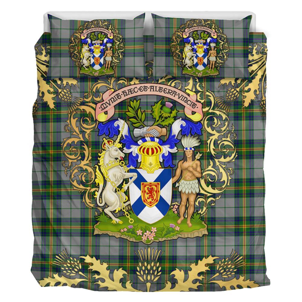 NovaScotia District Dress 02 Tartan Crest Bedding Set - Golden Thistle Style