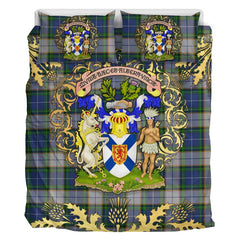 NovaScotia District Dress Tartan Crest Bedding Set - Golden Thistle Style