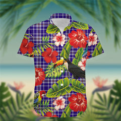 Ochterlony Tartan Hawaiian Shirt Hibiscus, Coconut, Parrot, Pineapple - Tropical Garden Shirt