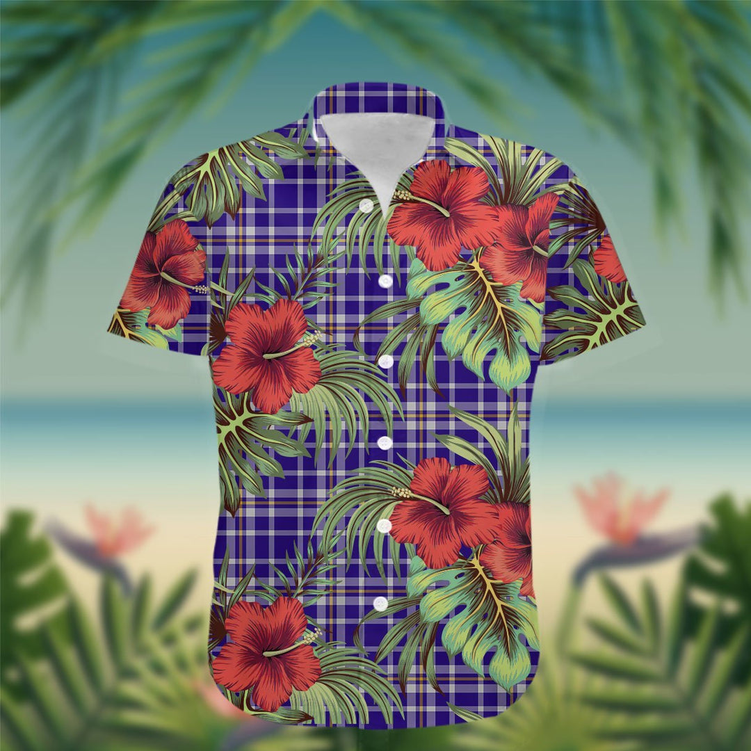 Ochterlony Tartan Hawaiian Shirt Hibiscus, Coconut, Parrot, Pineapple - Tropical Garden Shirt