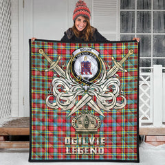 Ogilvie Tartan Crest Legend Gold Royal Premium Quilt