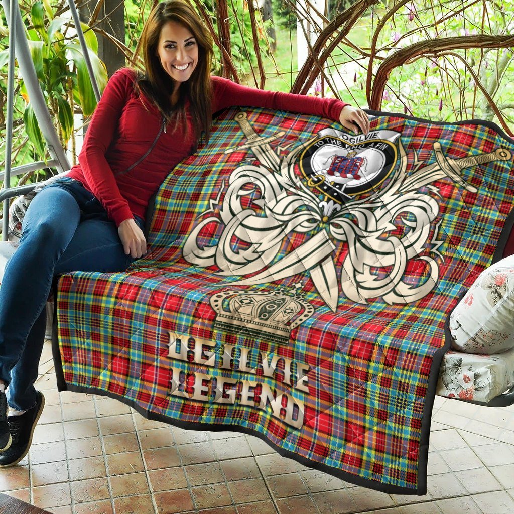 Ogilvie Tartan Crest Legend Gold Royal Premium Quilt