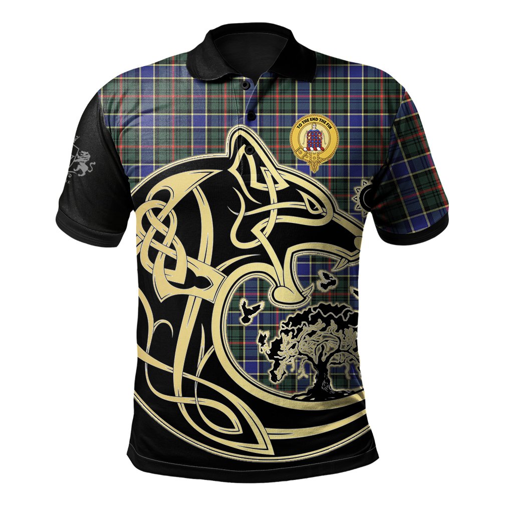 Ogilvie Hunting Modern Tartan Polo Shirt Viking Wolf