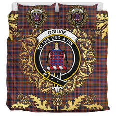 Ogilvie (Ogilvy) 05 Tartan Crest Bedding Set - Golden Thistle Style