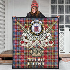 Ogilvie of Airlie Ancient Tartan Crest Legend Gold Royal Premium Quilt