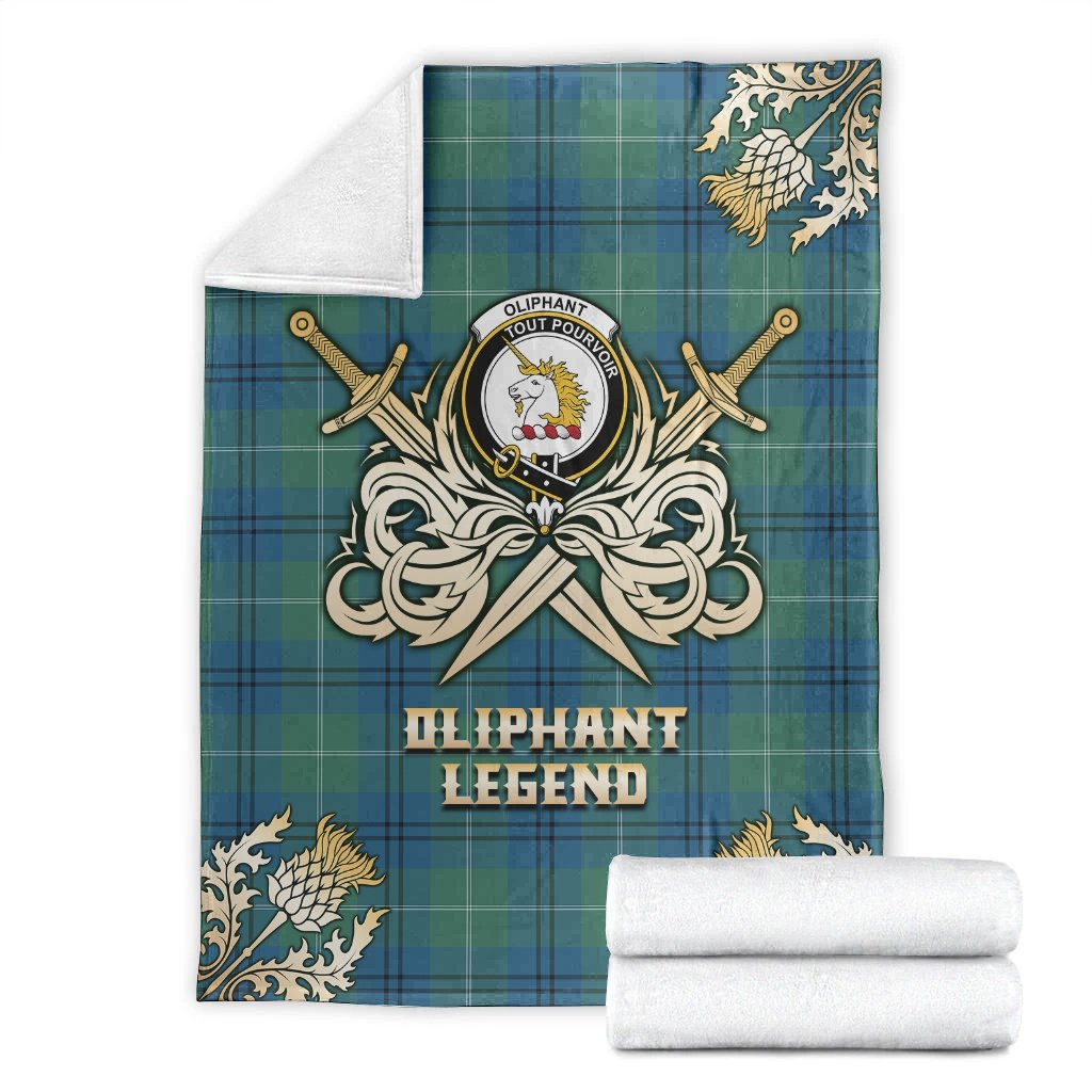 Oliphant Ancient Tartan Gold Courage Symbol Blanket