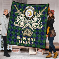 Oliphant Modern Tartan Crest Legend Gold Royal Premium Quilt